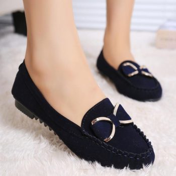 Fashion Women Ballet Shoes Single Bow Flats Driving Shoes - Image 4