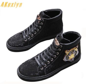 Trendy Men's Designer Rhinestone embroidery Loafers - Image 2