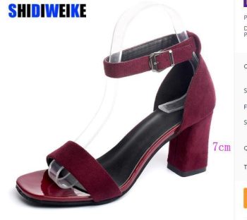 Women Sandals Shoes Women Open Toe Chunky High Heels - Image 7