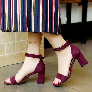 Women Sandals Shoes Women Open Toe Chunky High Heels - Image 5