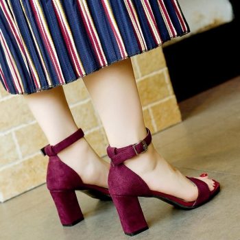 Women Sandals Shoes Women Open Toe Chunky High Heels - Image 6