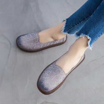 Genuine Leather Loafers Women Casual Shoes - Image 3