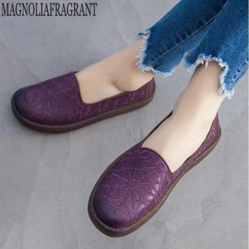 Genuine Leather Loafers Women Casual Shoes - Image 2