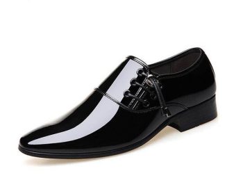Men British trendy pointed gentlemen glitter Leather flats Shoes - Image 8