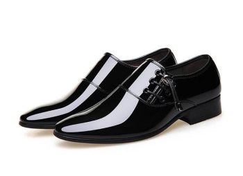 Men British trendy pointed gentlemen glitter Leather flats Shoes - Image 5