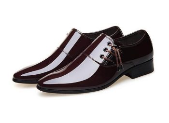 Men British trendy pointed gentlemen glitter Leather flats Shoes - Image 7