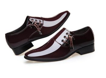 Men British trendy pointed gentlemen glitter Leather flats Shoes - Image 6