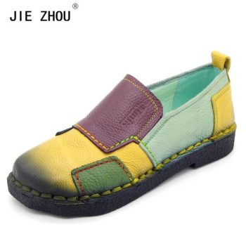 Women Shoes Women Loafers Patches stitching Flat Shoes - Image 2