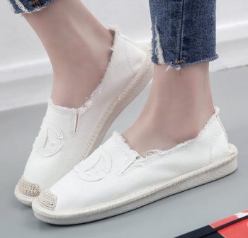 Casual Flat Shoes Women Canvas Slip On Flats Platform Loafers - Image 6