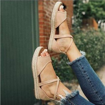 Women Sandals Peep Toe Design Roman Sandals - Image 9