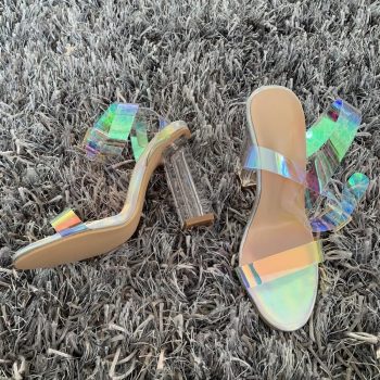 Women Sandals Shoes Celebrity Wearing Simple Style PVC Clear Transparent Sandals - Image 4