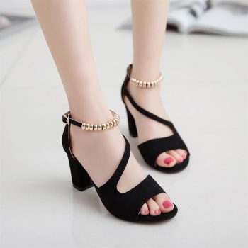 sexy fish mouth hollow Roman sandals - Image 4