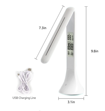 Slim Dimmable LED Desk Lamp with Built in Clock - Image 3