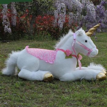 85cm Jumbo White Plush Unicorn - Image 2