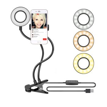 Phone Holder with Selfie Ring Light