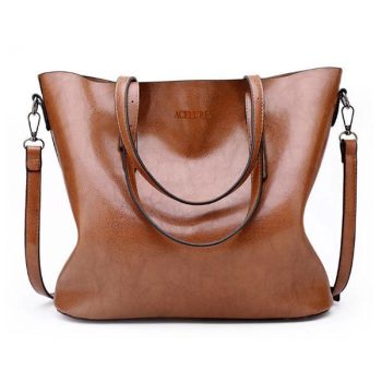 Women Shoulder Bag Fashion Women Handbags Oil Wax Leather Large Capacity Tote Bag - Image 3