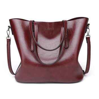Women Shoulder Bag Fashion Women Handbags Oil Wax Leather Large Capacity Tote Bag - Image 6