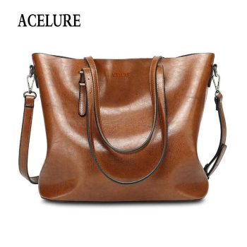 Women Shoulder Bag Fashion Women Handbags Oil Wax Leather Large Capacity Tote Bag - Image 2