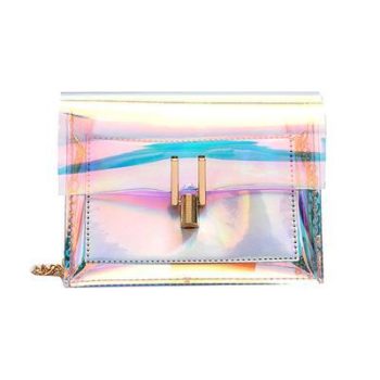 Fashion Women Shoulder Bag Laser Transparent Cross body Bags