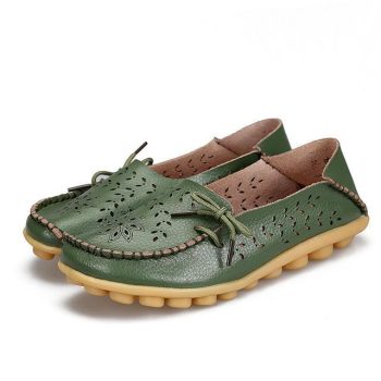 Genuine Leather Shoes Woman Loafers - Image 8