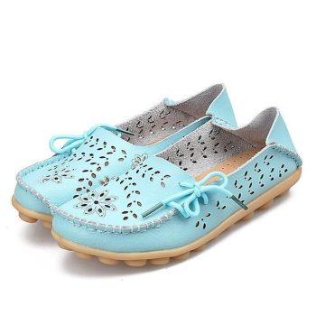 Genuine Leather Shoes Woman Loafers - Image 4