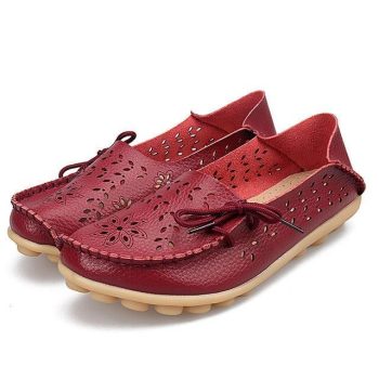 Genuine Leather Shoes Woman Loafers - Image 11