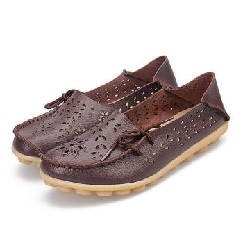 Genuine Leather Shoes Woman Loafers - Image 5