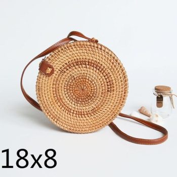 Bali Island Hand Woven Bag Round Bag buckle Rattan - Image 51