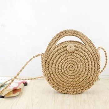 Bali Island Hand Woven Bag Round Bag buckle Rattan - Image 29