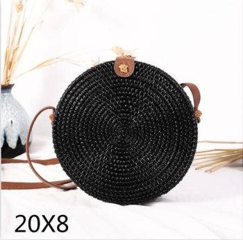 Bali Island Hand Woven Bag Round Bag buckle Rattan - Image 25