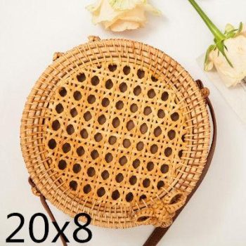 Bali Island Hand Woven Bag Round Bag buckle Rattan - Image 2