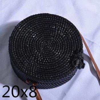 Bali Island Hand Woven Bag Round Bag buckle Rattan - Image 23
