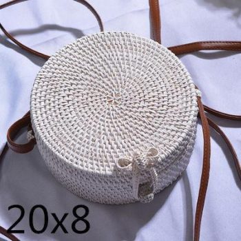 Bali Island Hand Woven Bag Round Bag buckle Rattan - Image 20
