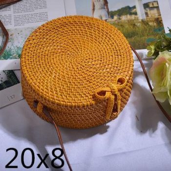 Bali Island Hand Woven Bag Round Bag buckle Rattan - Image 18