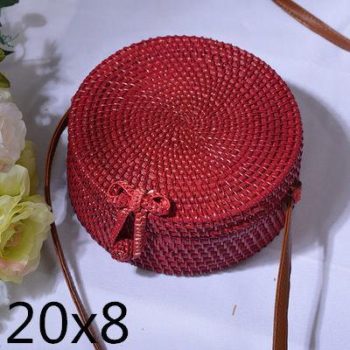 Bali Island Hand Woven Bag Round Bag buckle Rattan - Image 19