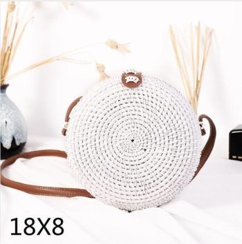Bali Island Hand Woven Bag Round Bag buckle Rattan - Image 47
