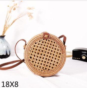 Bali Island Hand Woven Bag Round Bag buckle Rattan - Image 30