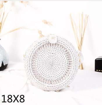Bali Island Hand Woven Bag Round Bag buckle Rattan - Image 53