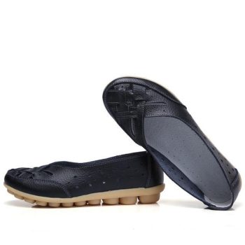 Women Genuine Leather Shoes Woman Ballet Flats Casual Sandals Women Loafers - Image 8