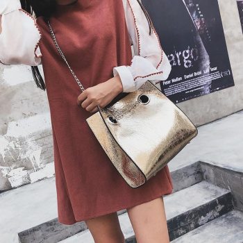 Big Tote Female Bag Burst Crack Chain Shoulder Messenger Bag - Image 3