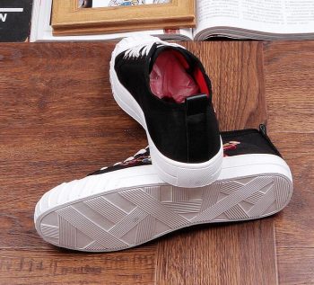 British Fashion Men Embroidered flowers canvas Causal Flats Shoes - Image 7