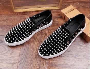 British Men's Trendsetter Gold Silver rivet punk Rock Trendy Casual Shoes - Image 4