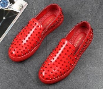 British Men's Trendsetter Gold Silver rivet punk Rock Trendy Casual Shoes - Image 6