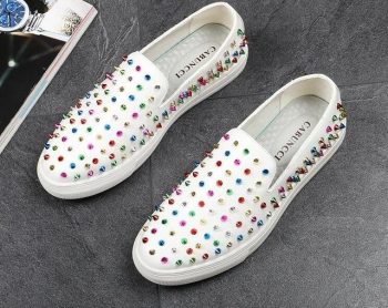 British Men's Trendsetter Gold Silver rivet punk Rock Trendy Casual Shoes - Image 2
