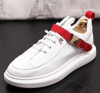 British New Men stylist High Quality streets Casual Flats high tops Designer Buckle Shoes