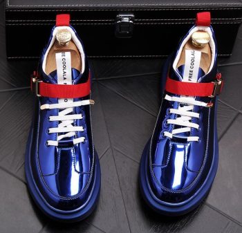 British New Men stylist High Quality streets Casual Flats high tops Designer Buckle Shoes - Image 5
