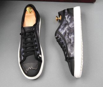 British designer Men Trendy printing pattern Sheet metal platform Casual flats Shoe - Image 4