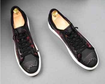 British designer Men Trendy printing pattern Sheet metal platform Casual flats Shoe - Image 7