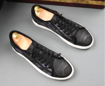 British designer Men Trendy printing pattern Sheet metal platform Casual flats Shoe - Image 3