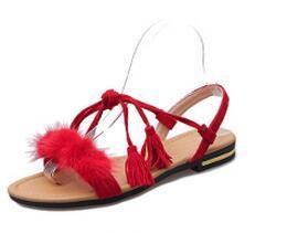 Real Fur Ankle Strap Gladiator Sandals - Image 10
